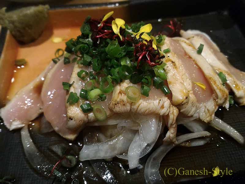 奈良にある大和肉鶏を堪能できる居酒屋やたがらすの大和肉鶏むねたたき